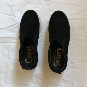Black Platform Slip-on Shoes